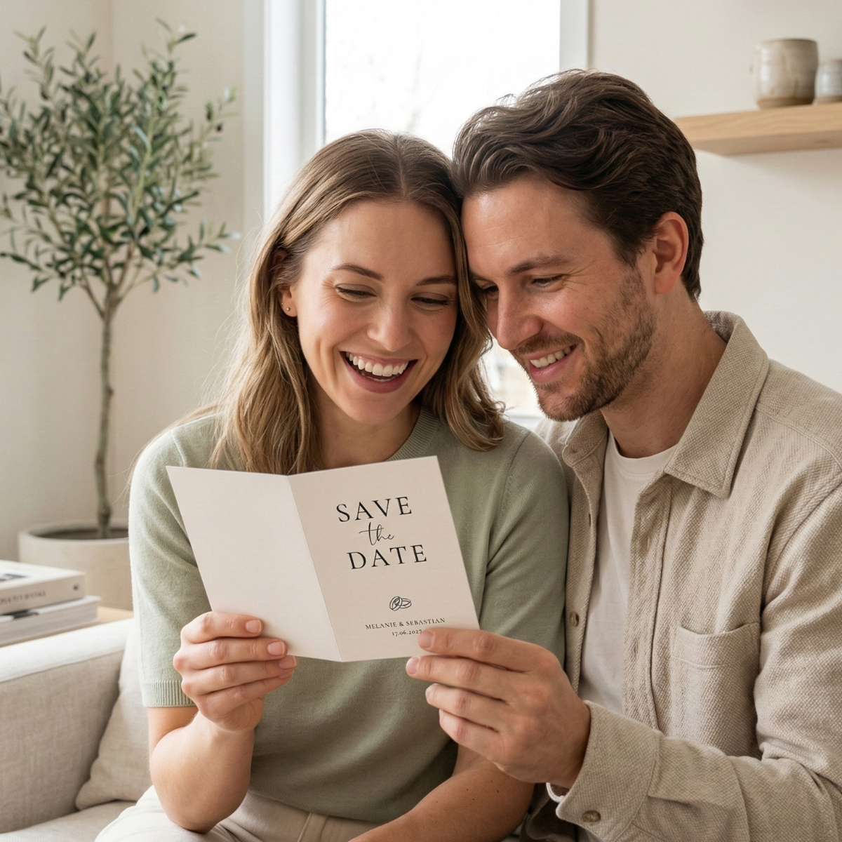 Personalisierte Save the Date Karten Clean Modern – 10 Stück