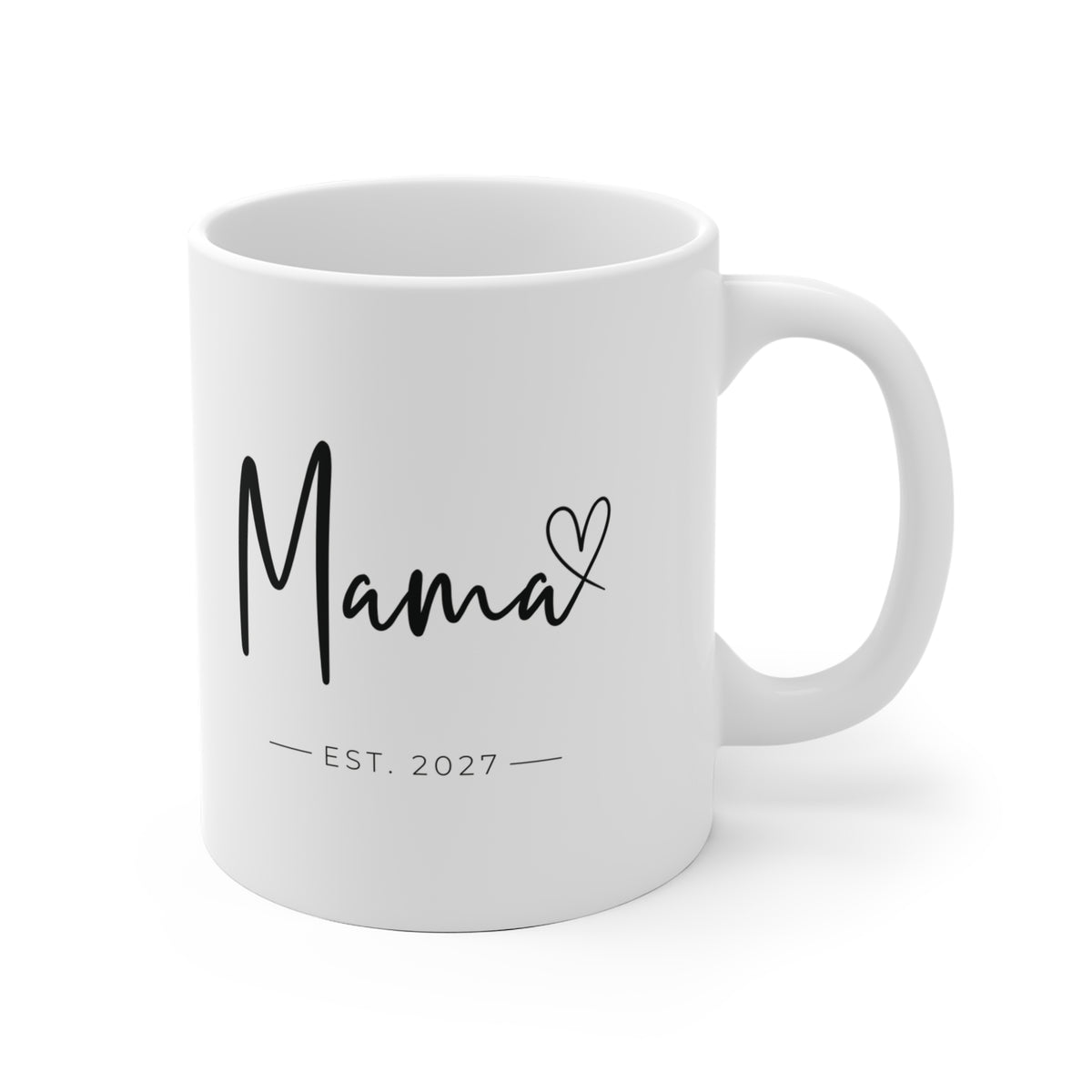 Tasse Mama 2026-2028 Herz schwarz - einfarbig