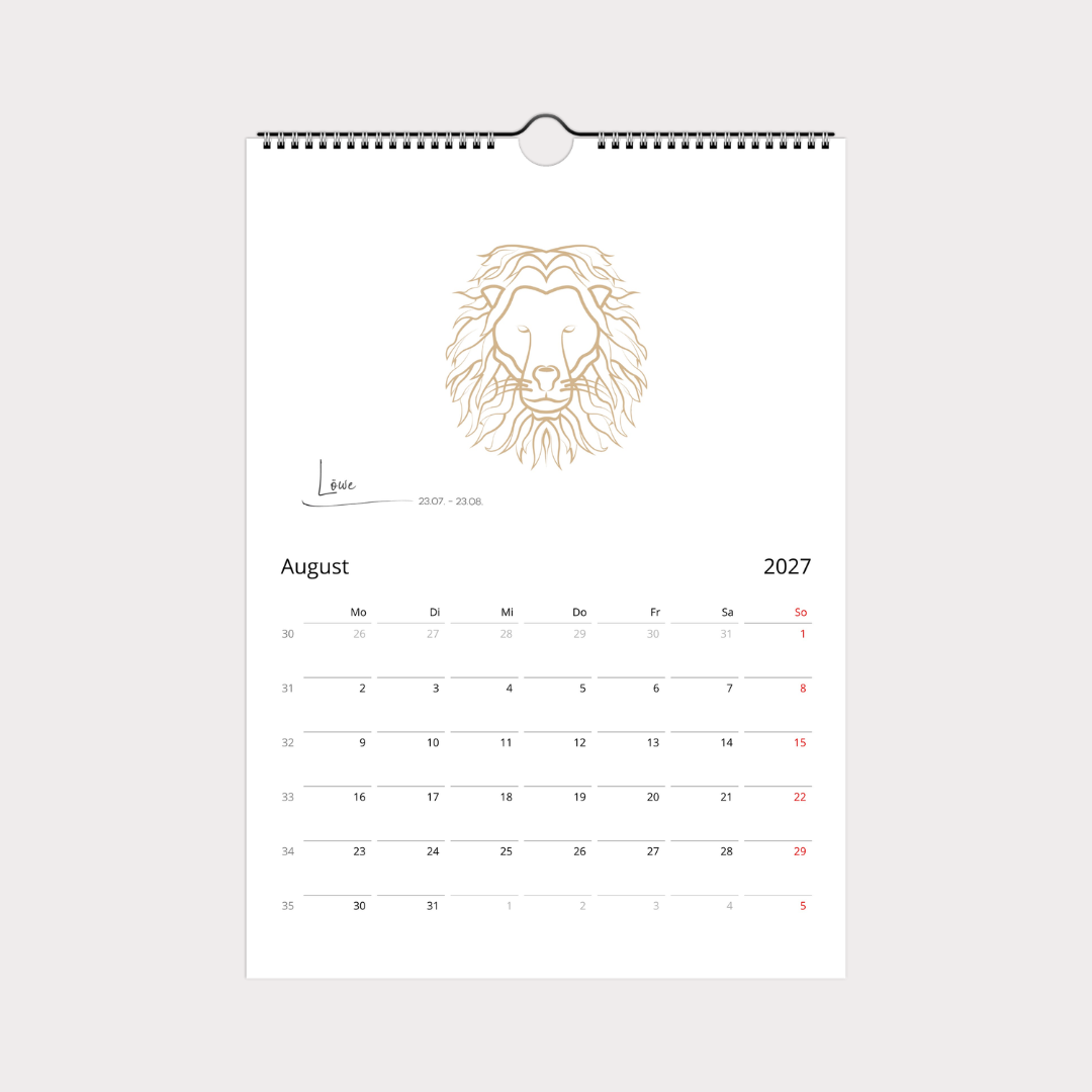 Sternzeichen Kalender 2027 trifft Design | Wandkalender A4
