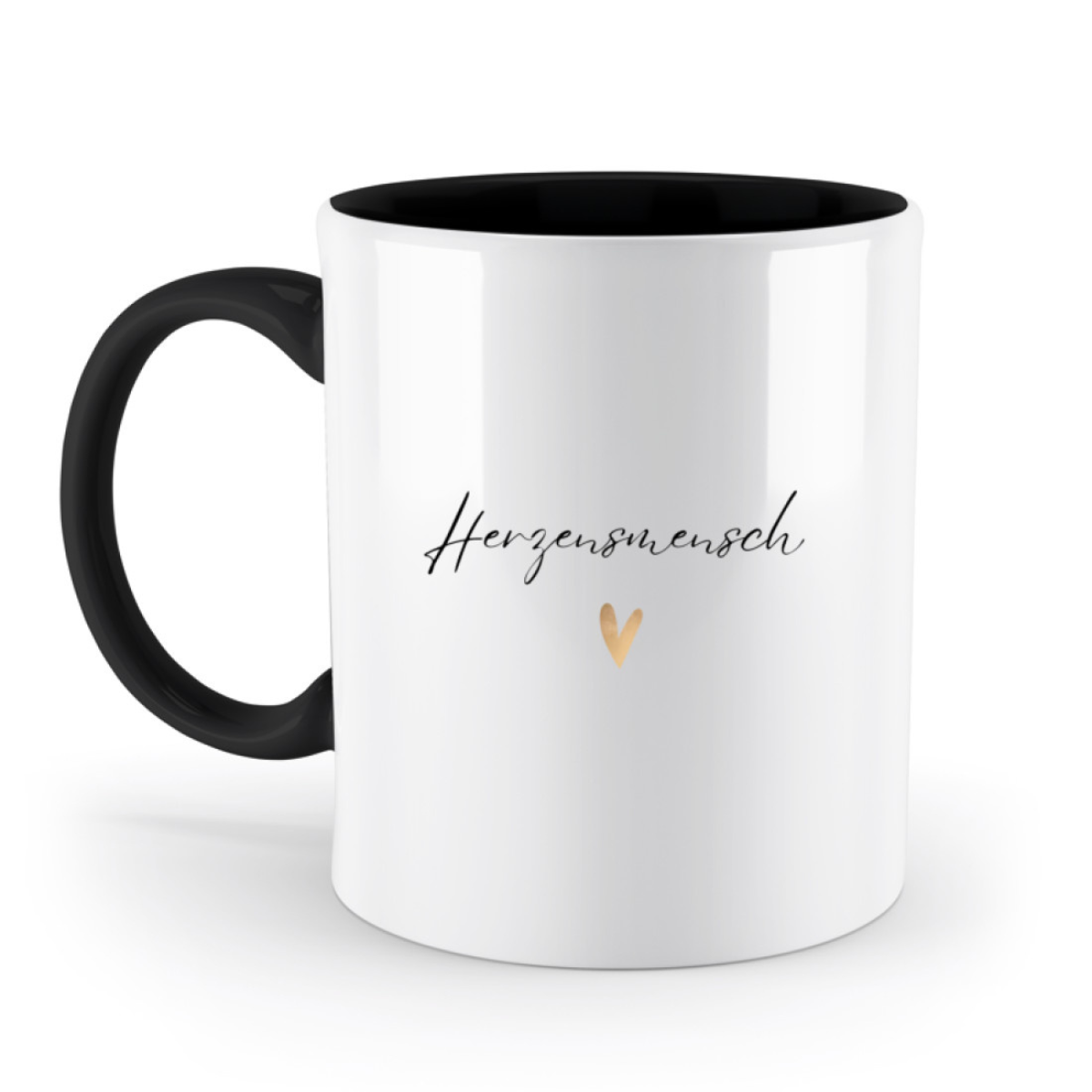 Tasse Herzensmensch - zweifarbig schwarz