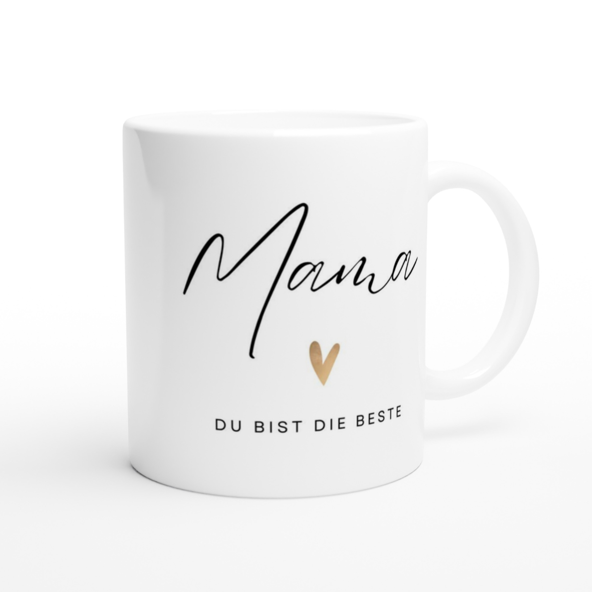 Tasse Mama du bist die Beste goldenes Herz – 4 Farben