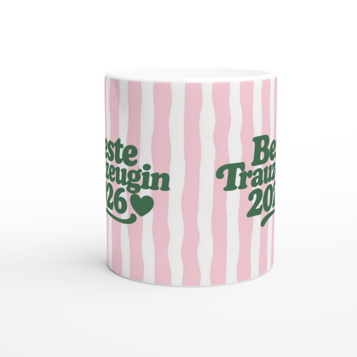 Tasse Beste Trauzeugin 2026 oder 2027 rosa/grün