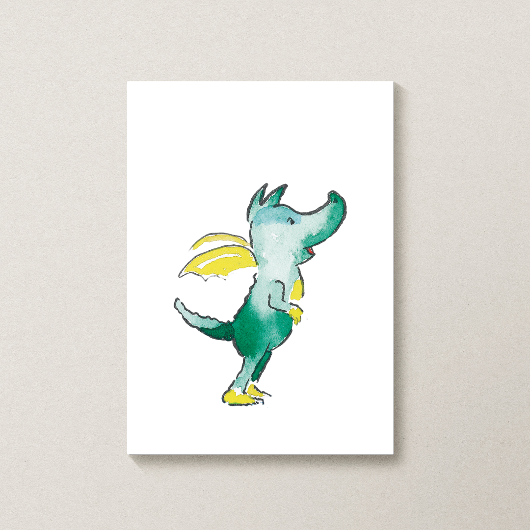 Tabaluga Poster Drache guckt nach oben – Stolzes Kinderzimmer Wandbild