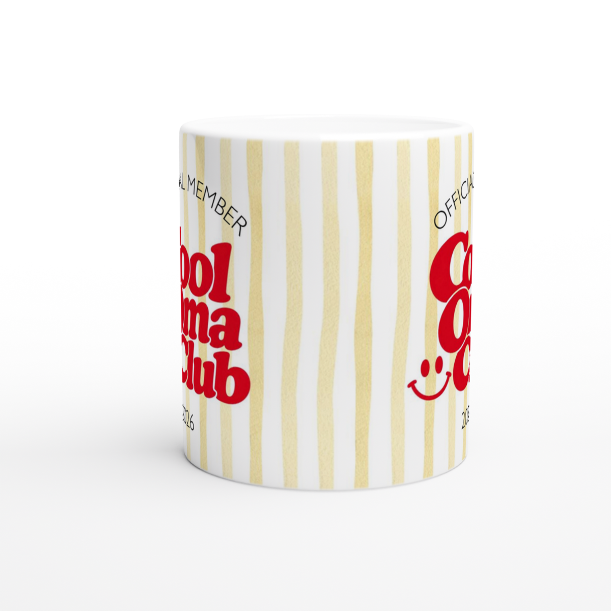 Tasse Cool Oma Club Gelb Rot (2020 bis 2027 oder ohne Jahreszahl)