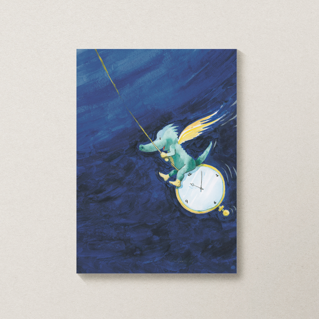 Tabaluga Poster – Kinderzimmer Wandbild Drache auf Uhr