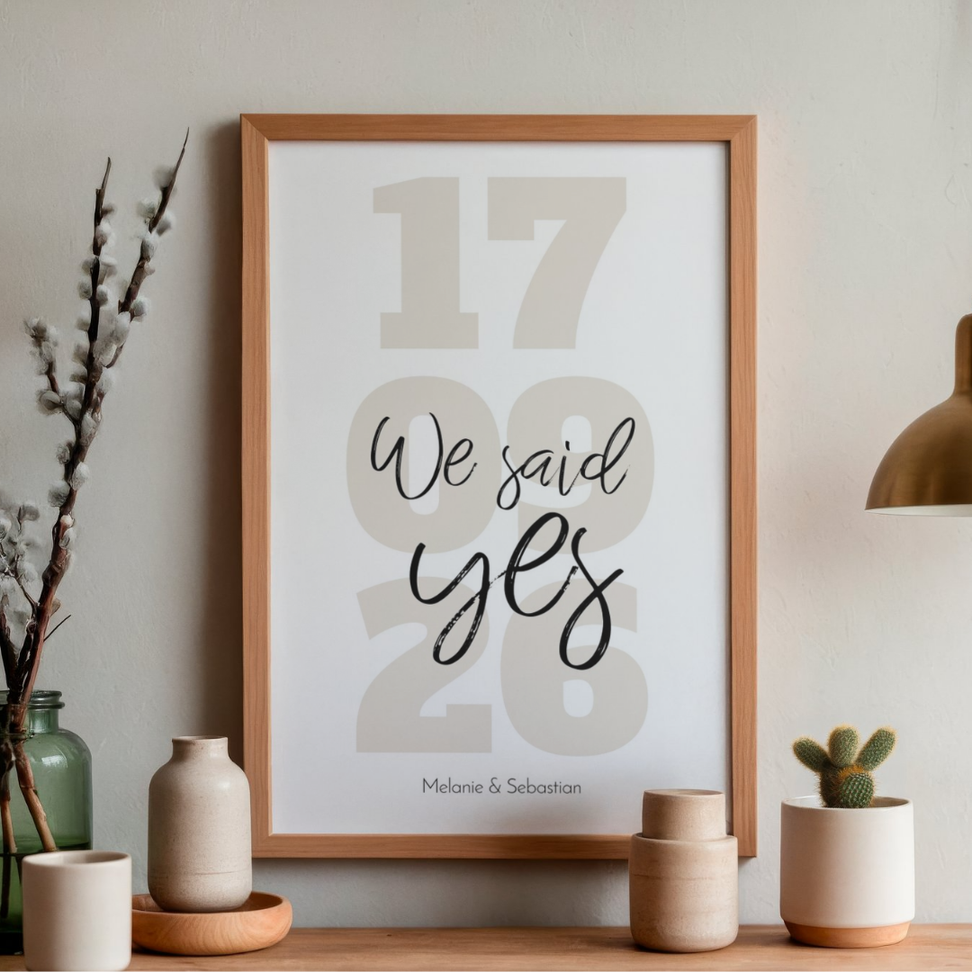 Wandbild Poster personalisiert – We said yes