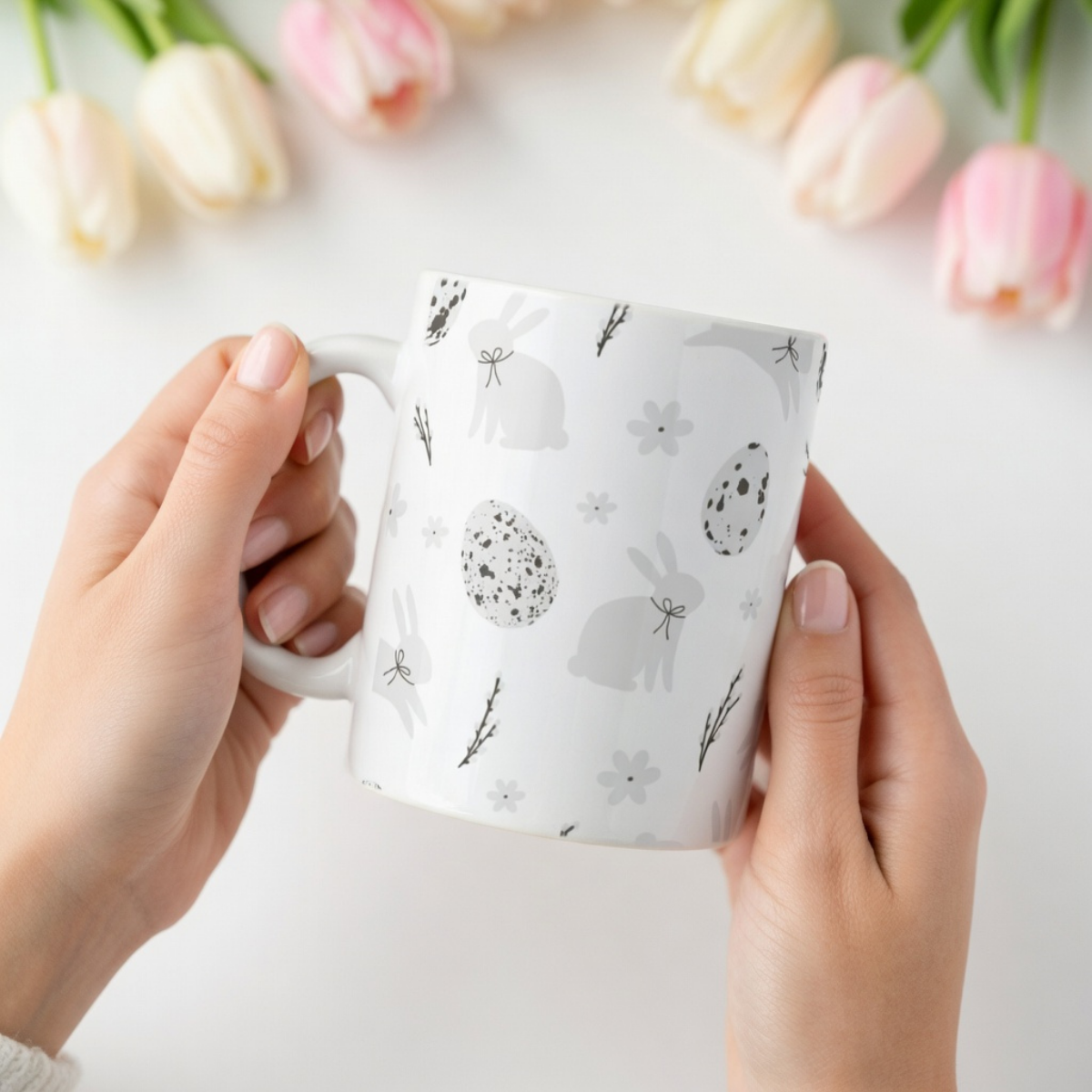 Tasse Oster Hintergrund Hase/Eier