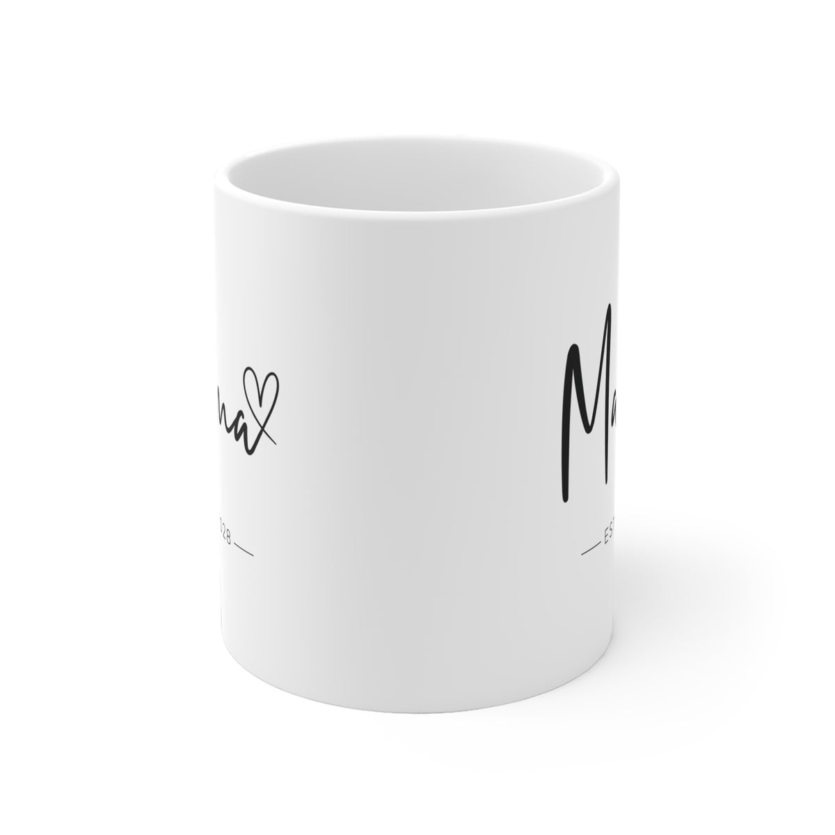 Tasse Mama 2028 Herz schwarz - einfarbig