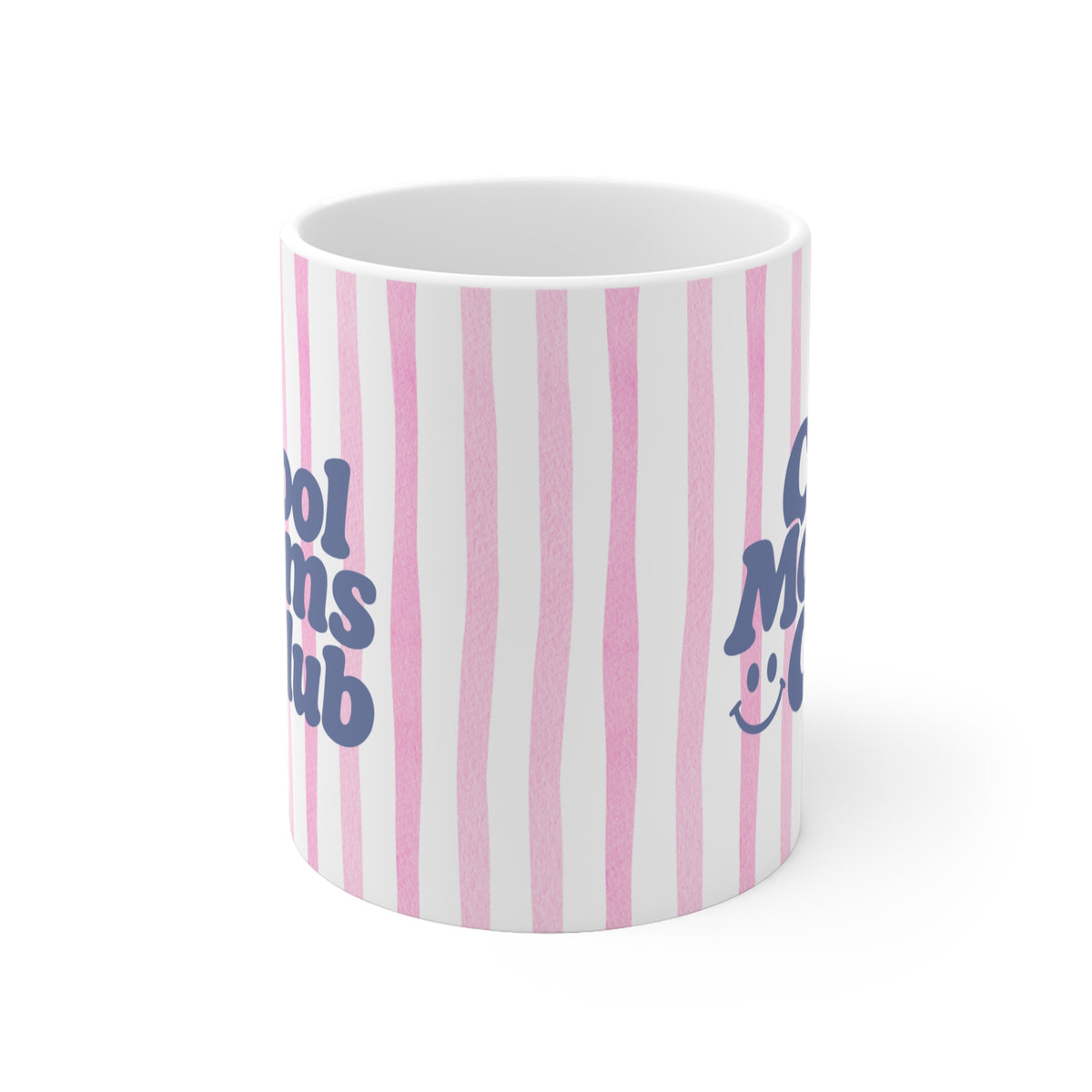 Tasse Cool Moms Club ohne Jahreszahl - pink gestreift
