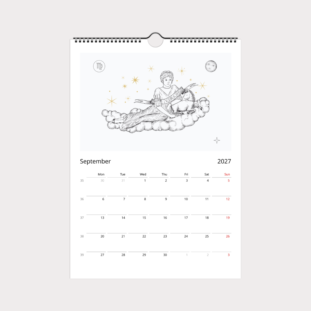 Zodiac Sternzeichen Kalender 2027 (Sprache Englisch)
