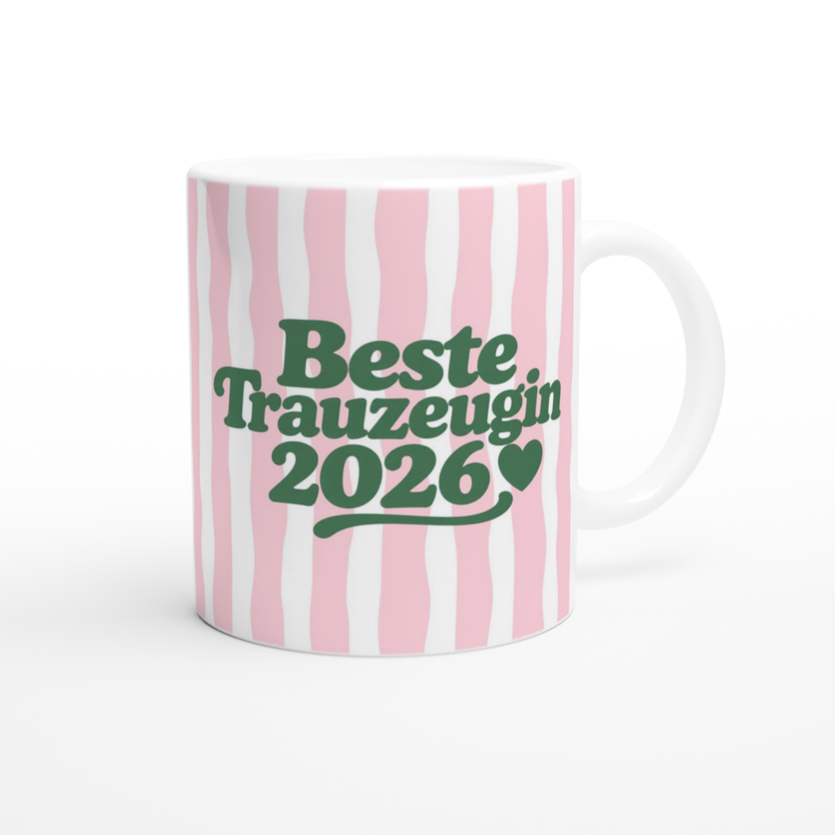 Tasse Beste Trauzeugin 2026 oder 2027 rosa/grün