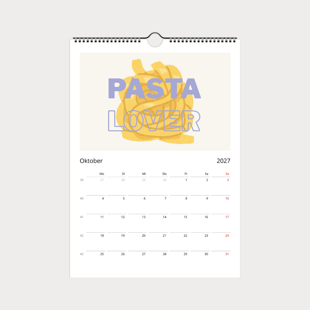 Design Küchenkalender 2027 | Wandkalender A4
