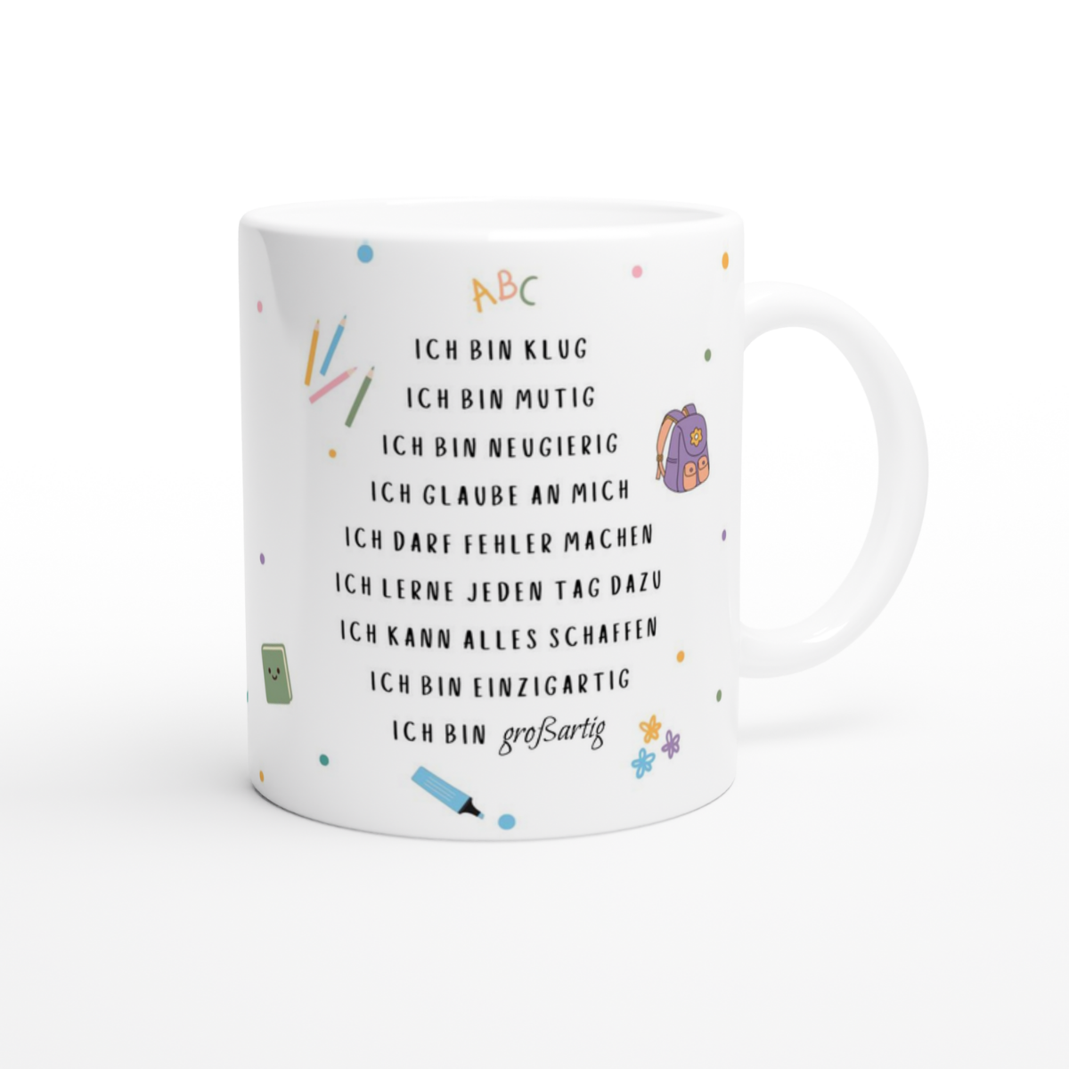 Tasse Schulkind Bunt 2026 mit Namen