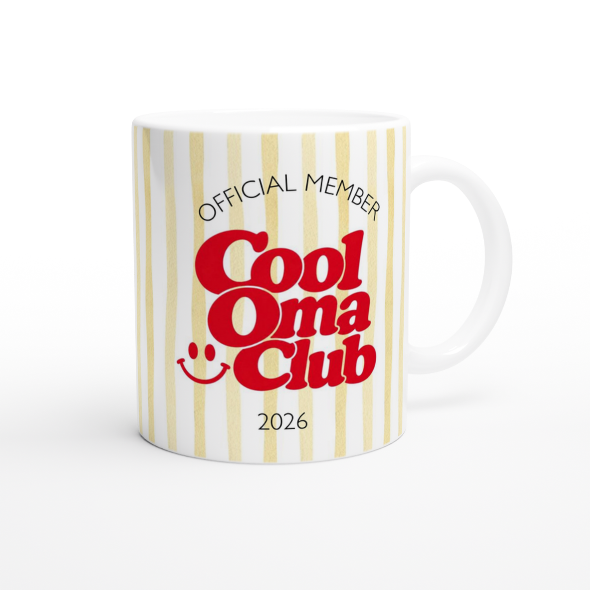 Tasse Cool Oma Club Gelb Rot (2020 bis 2027 oder ohne Jahreszahl)