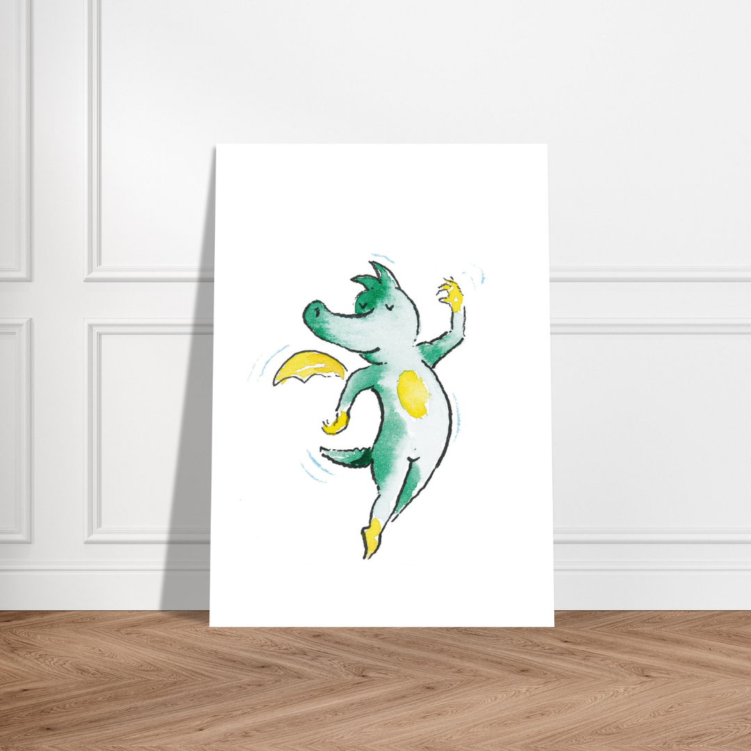 Tabaluga Poster – Tanzendes Kinderzimmer Wandbild
