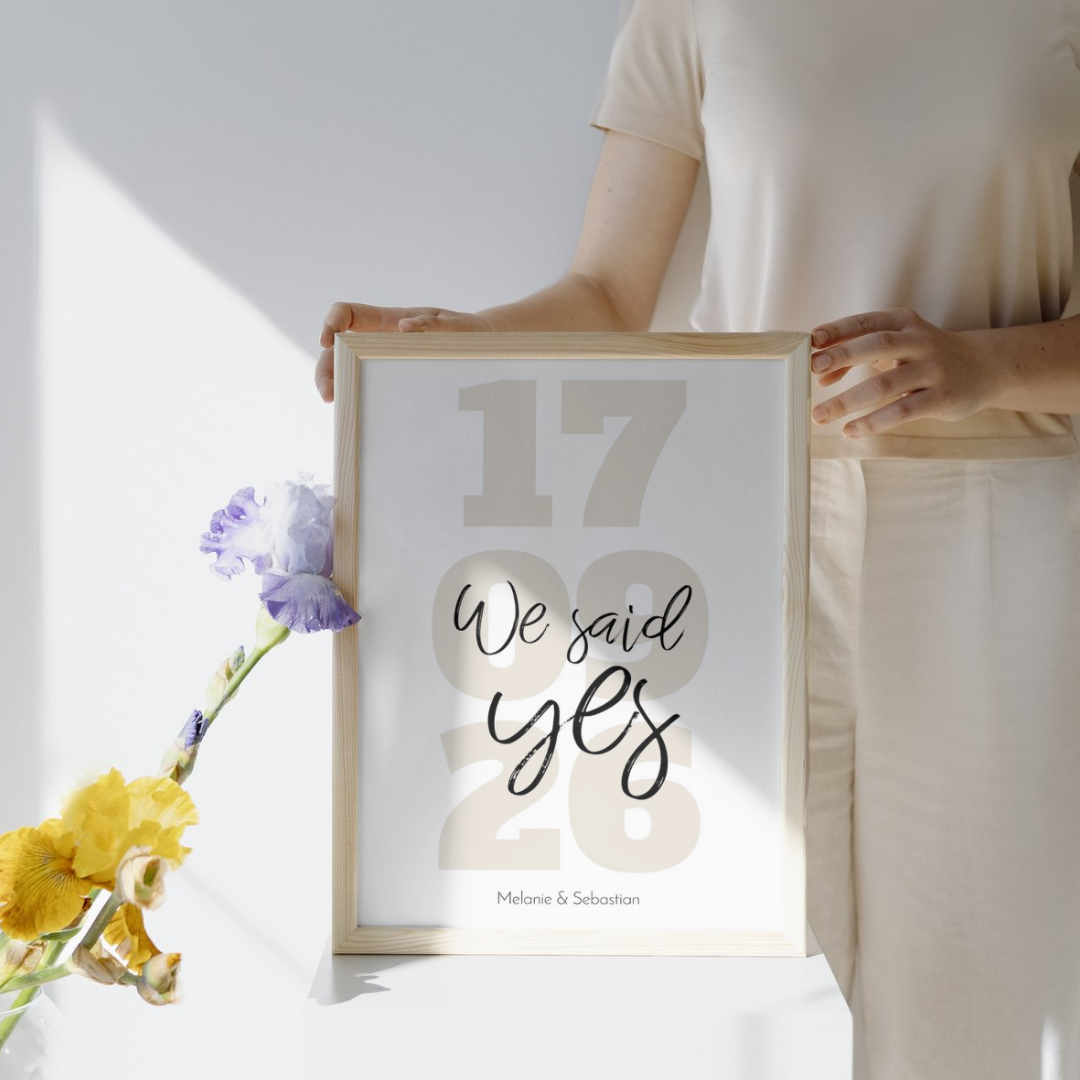 Wandbild Poster personalisiert – We said yes