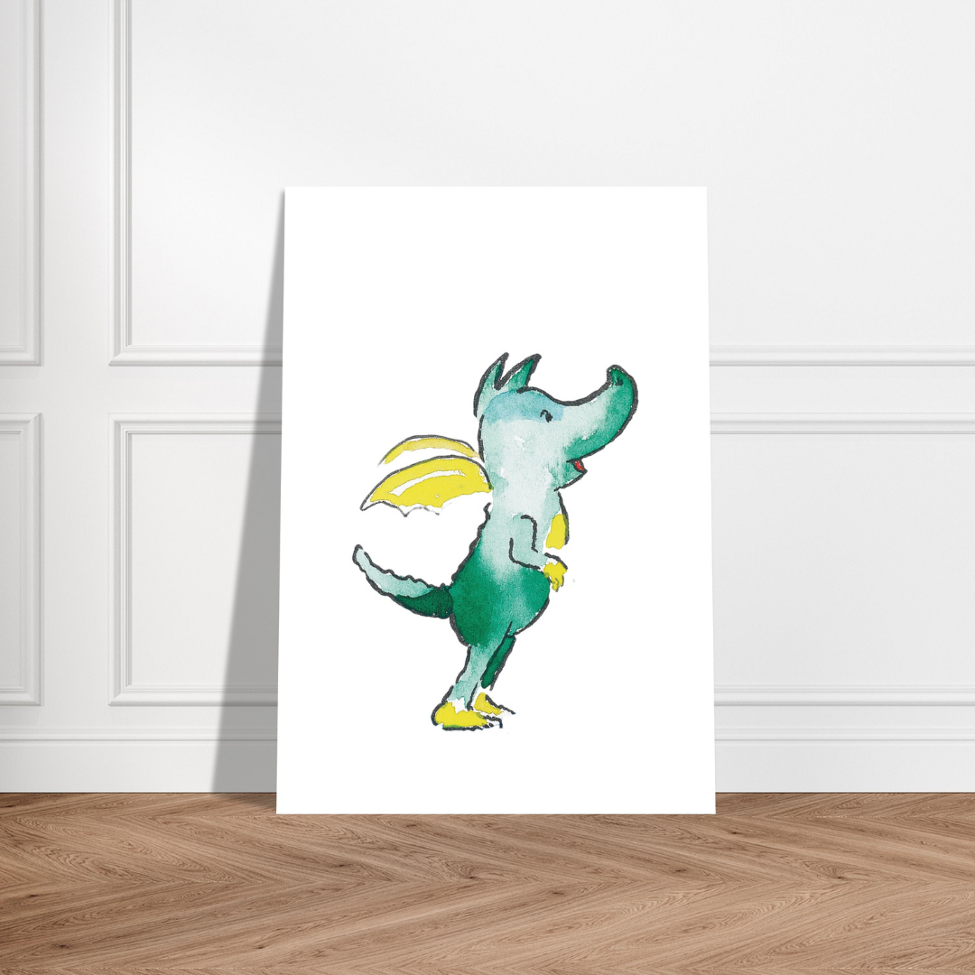 Tabaluga Poster Drache guckt nach oben – Stolzes Kinderzimmer Wandbild