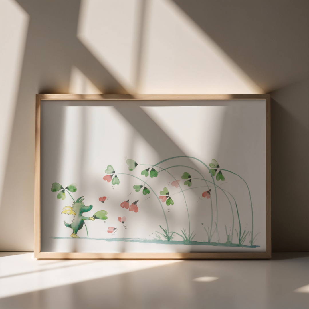 Poster TABALUGA Originalmotiv – Kleewiese mit Herzen