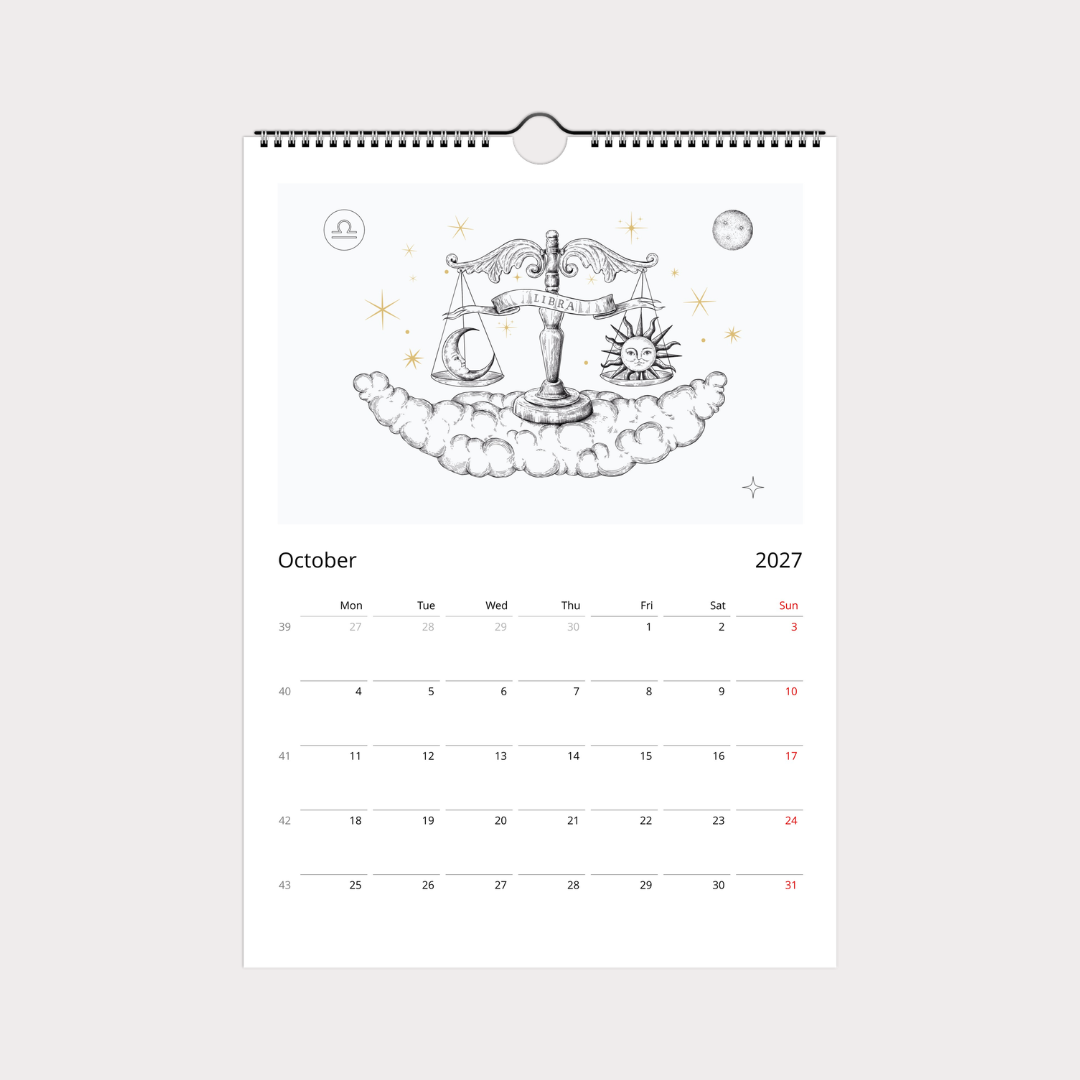 Zodiac Sternzeichen Kalender 2027 (Sprache Englisch)