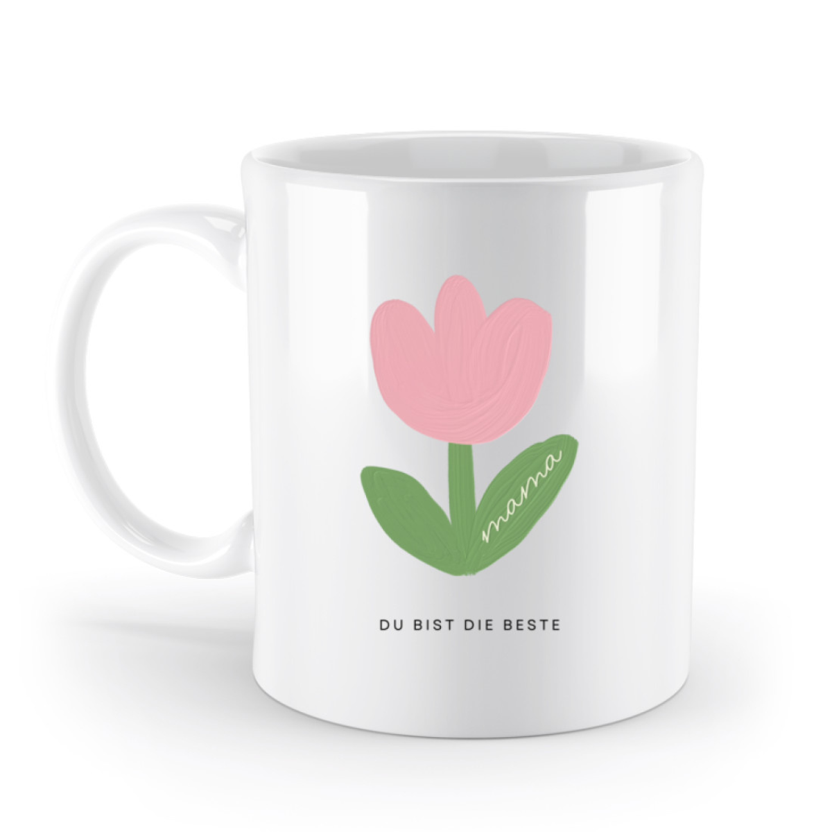 Tasse Mama du bist die Beste Tulpe – 3 Farben