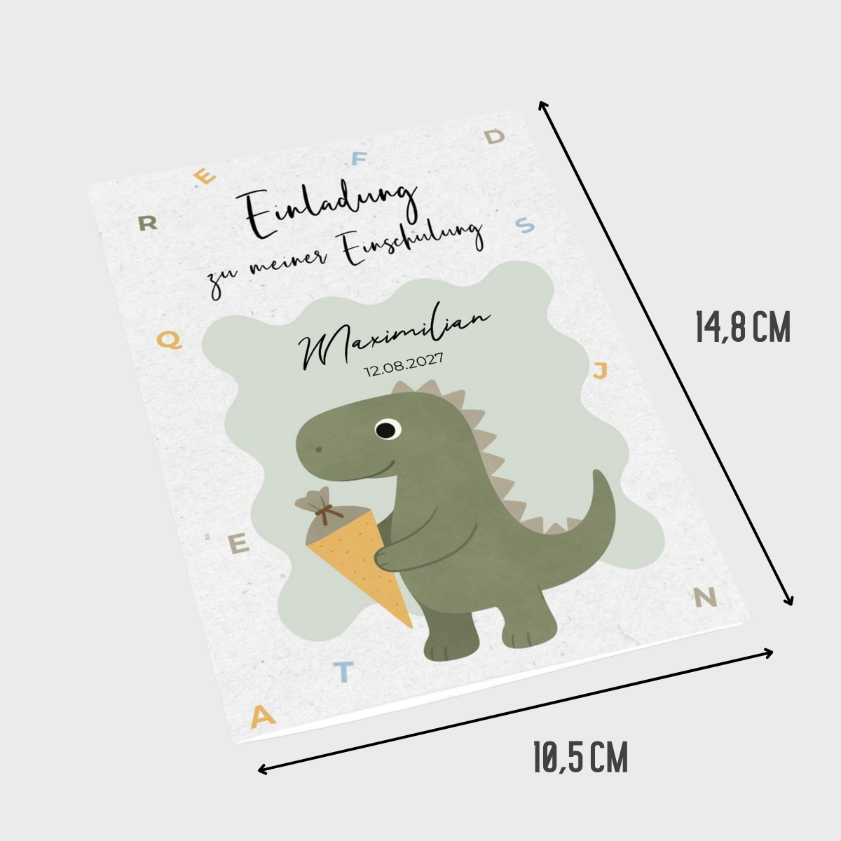 Einladungskarten Einschulung Dino – 10 Stück