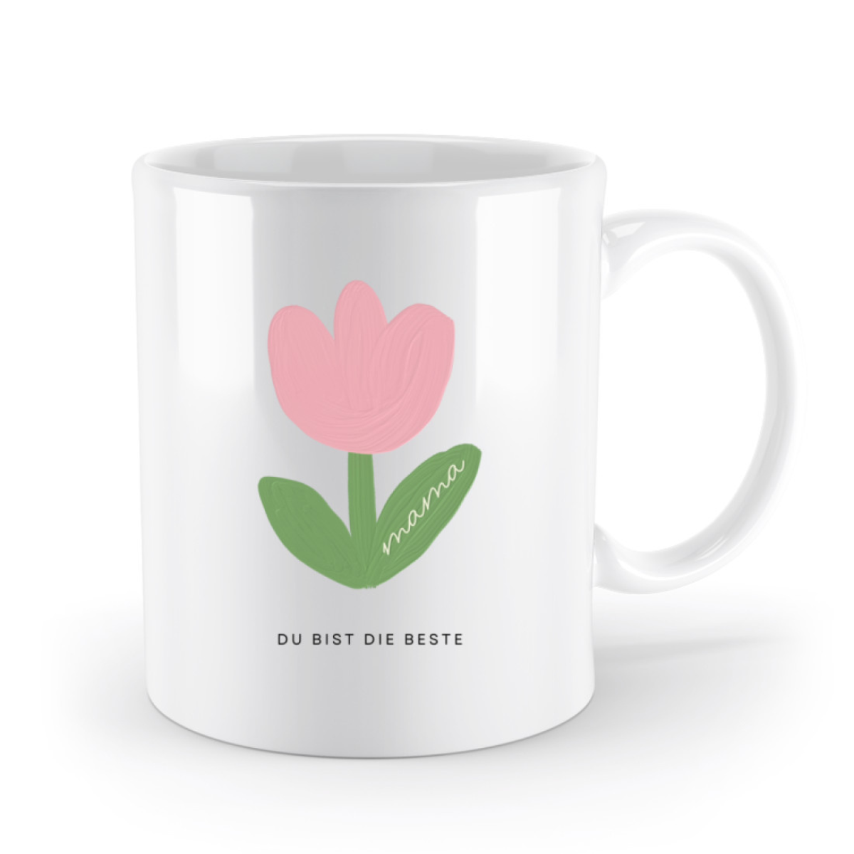 Tasse Mama du bist die Beste Tulpe – 3 Farben