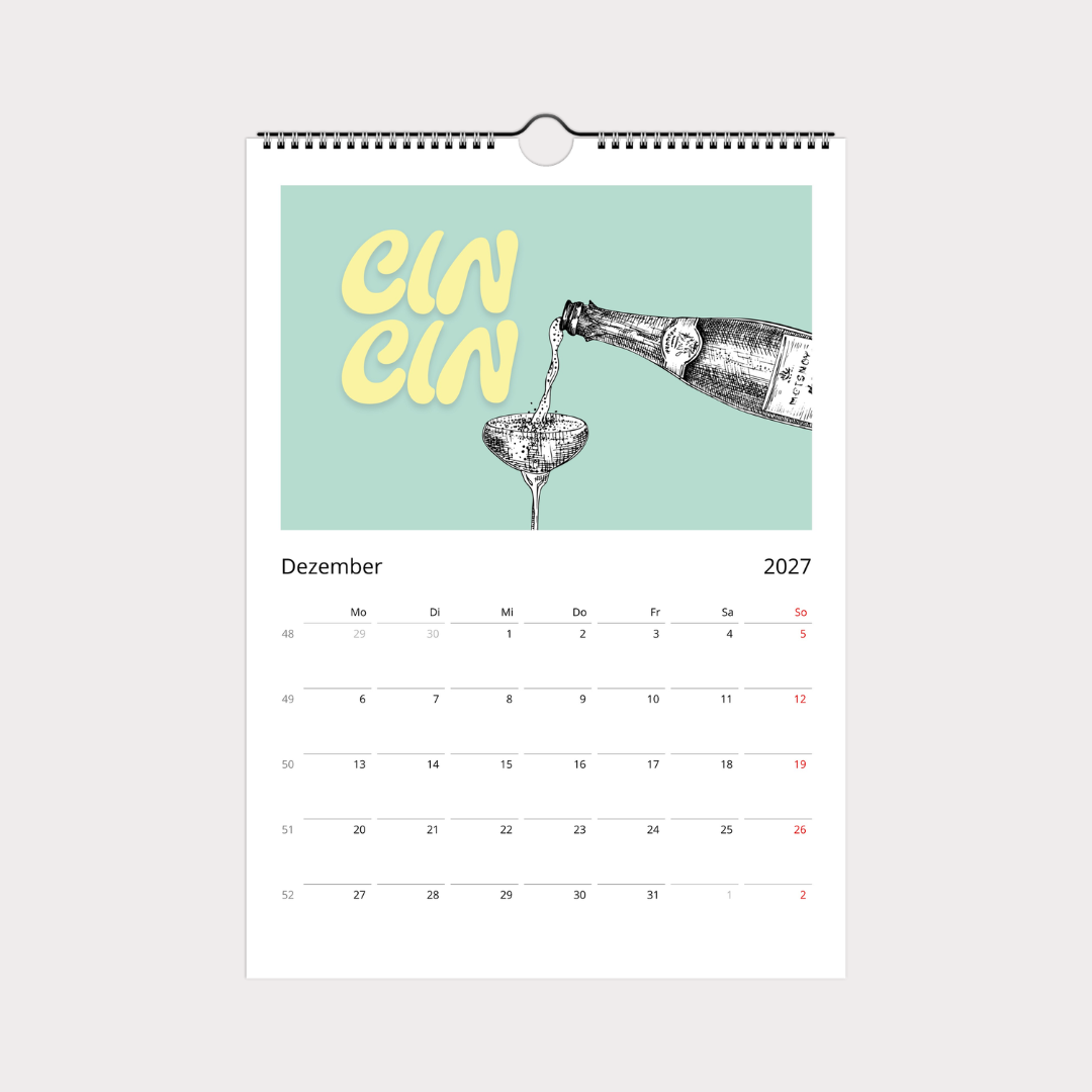 Design Küchenkalender 2027 | Wandkalender A4