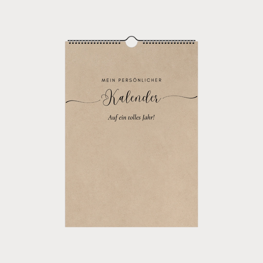 Schlichter Wandkalender  A4 – Schlicht & modern mit viel Platz zum Eintragen