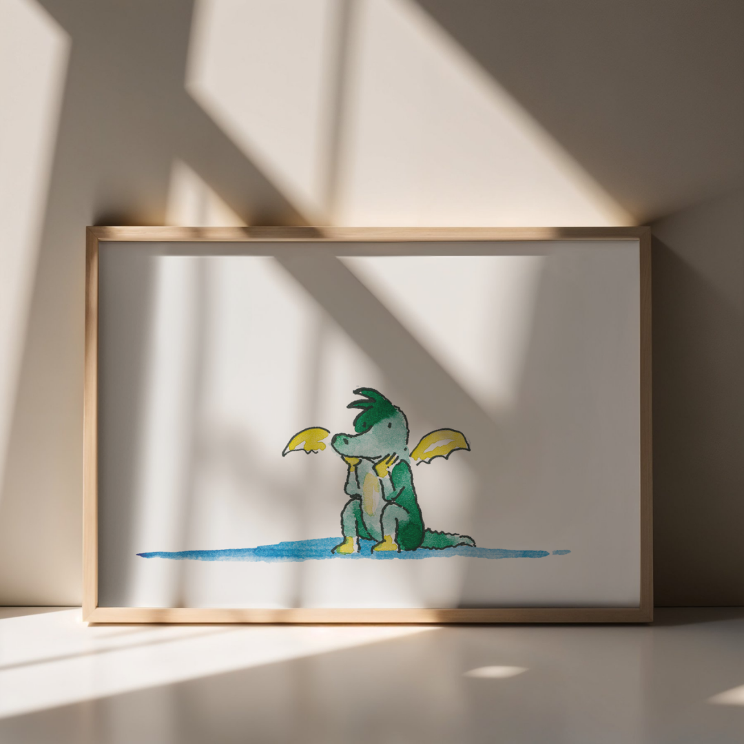 Poster Tabaluga blickt staunend in der Weite