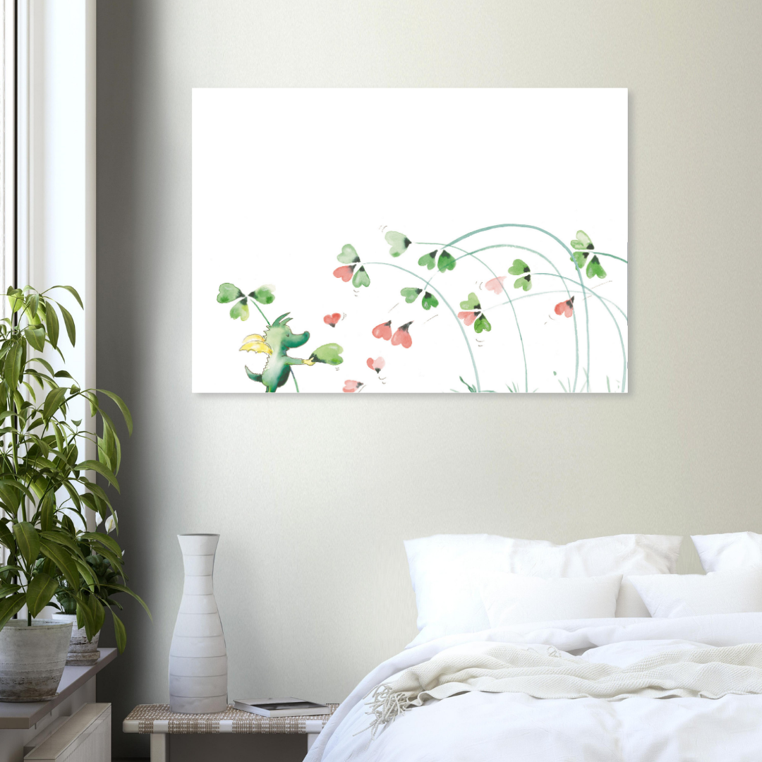 Poster TABALUGA Originalmotiv – Kleewiese mit Herzen