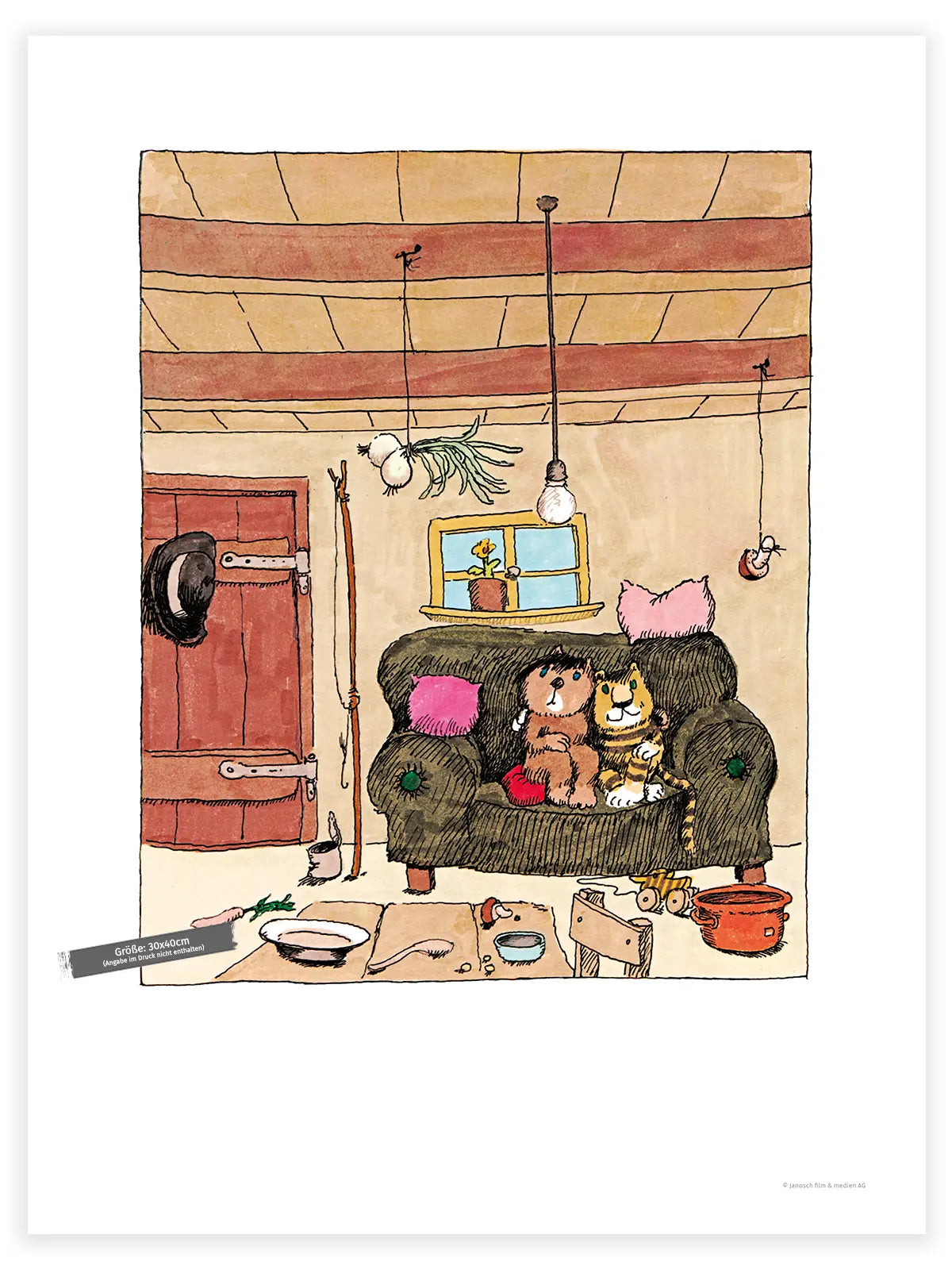 Poster Janosch – Oh, wie schön ist Panama – Tiger & Bär glücklich