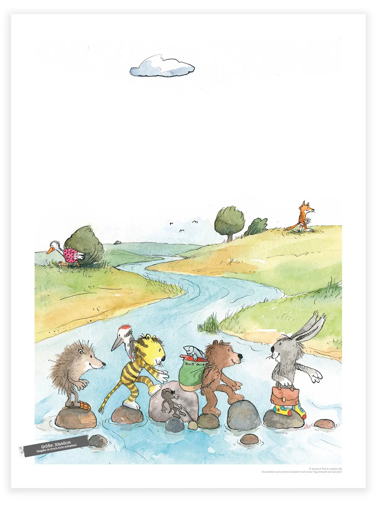 Poster Janosch Steine im Fluss