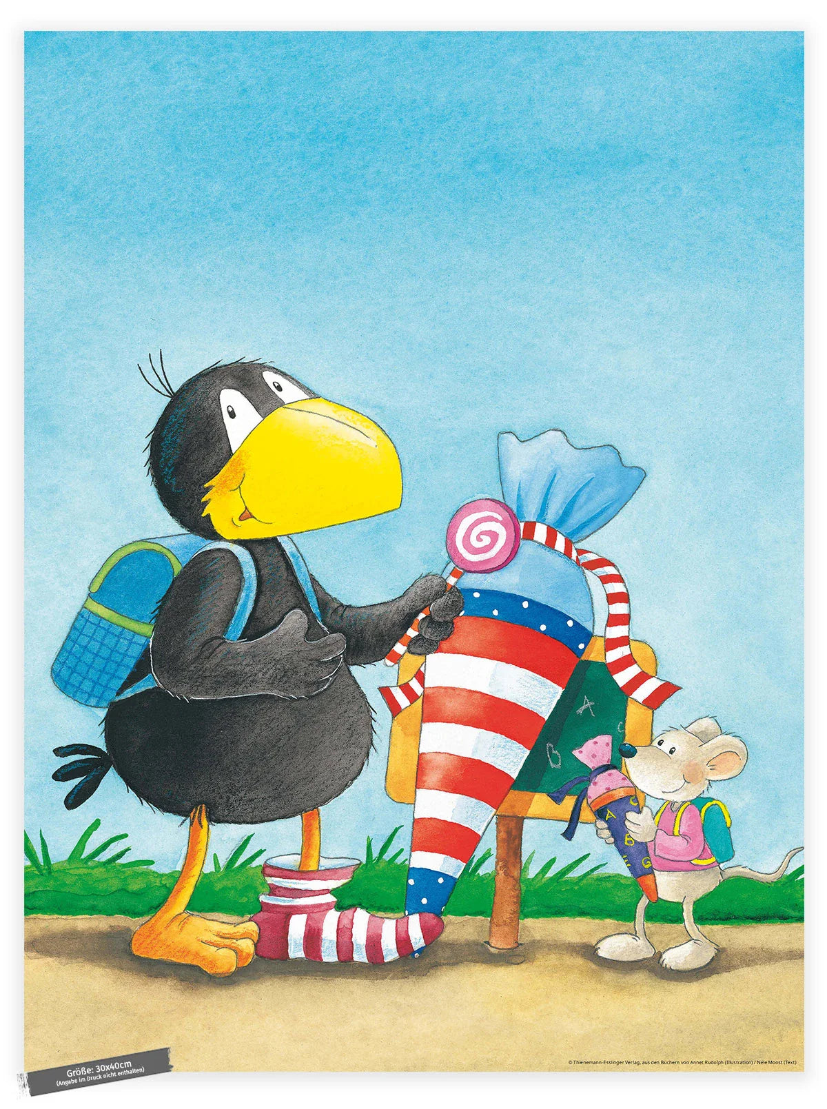 Poster Der kleine Rabe Socke mit der Schultüte