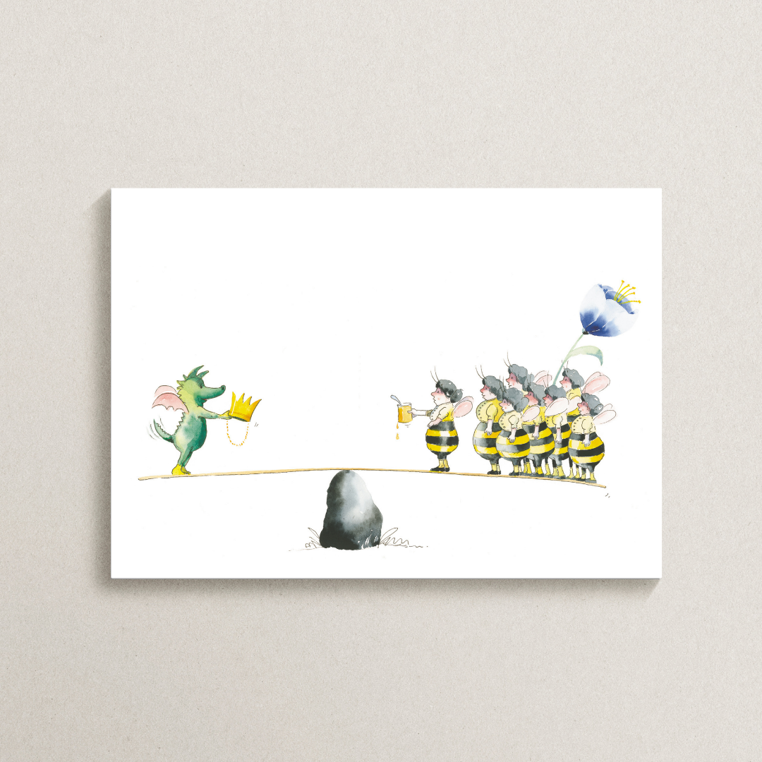Poster TABALUGA Originalmotiv – Bienenschwarm auf Wippe