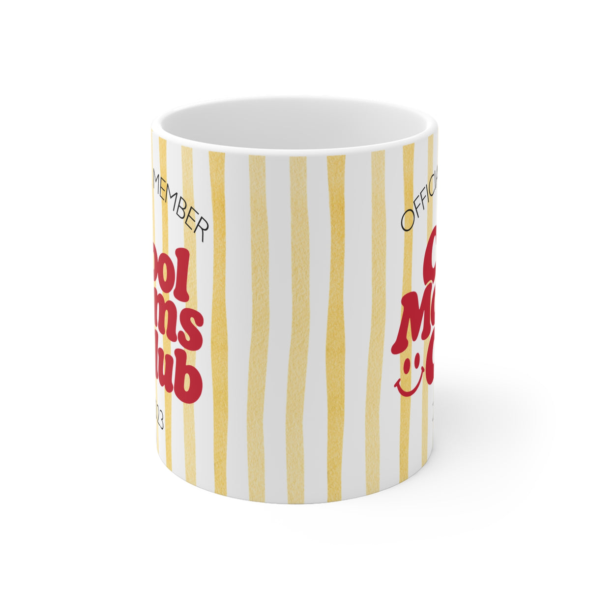 Tasse Cool Moms Club 2023 - gelb gestreift