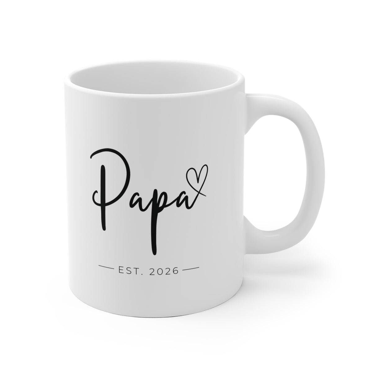 Tasse Papa 2026 Herz schwarz - einfarbig
