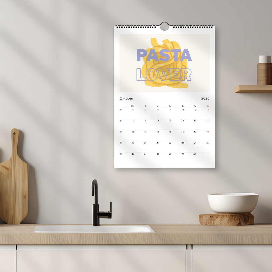 Küchenkalender 2026 | Wandkalender A4 mit Sprüchen & Genuss-Motiven
