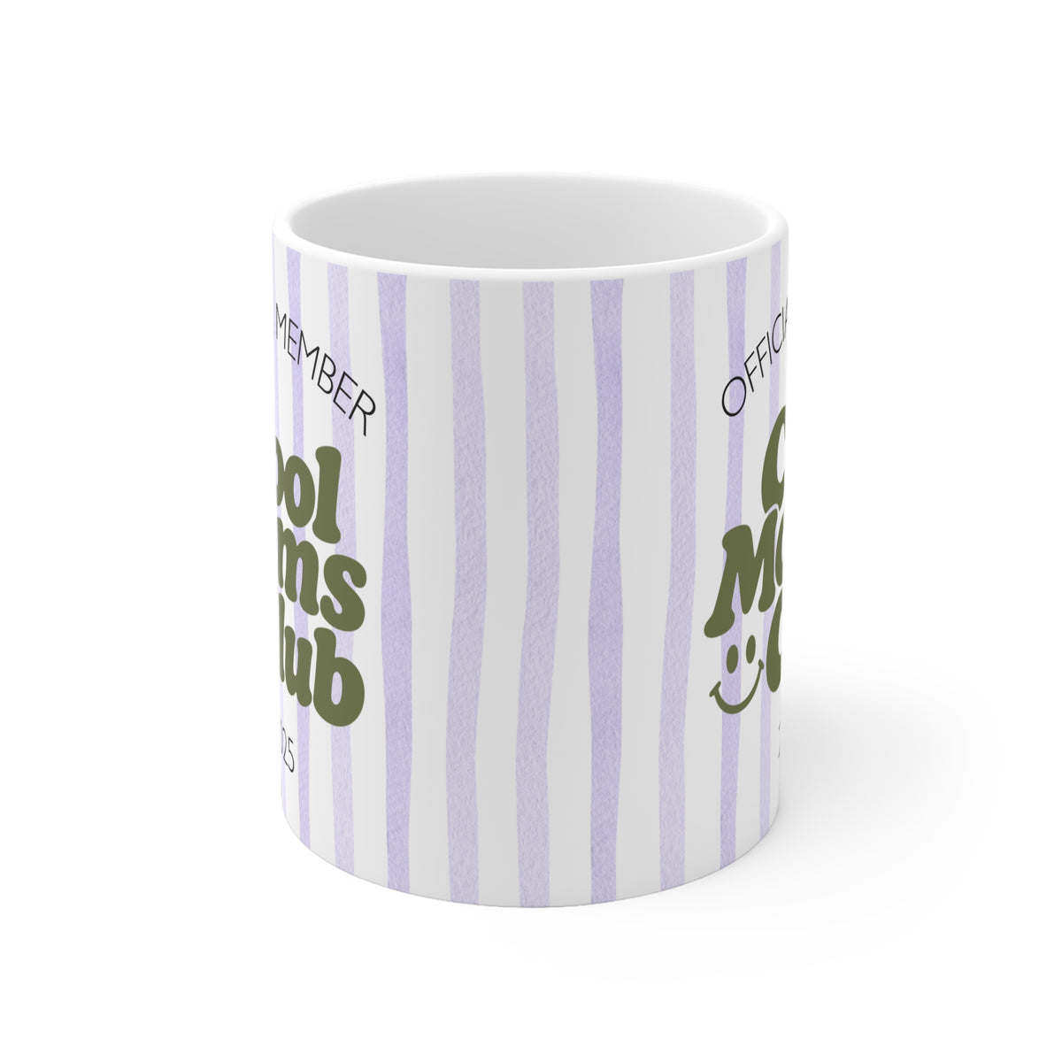 Tasse Cool Moms Club 2025 - lila gestreift