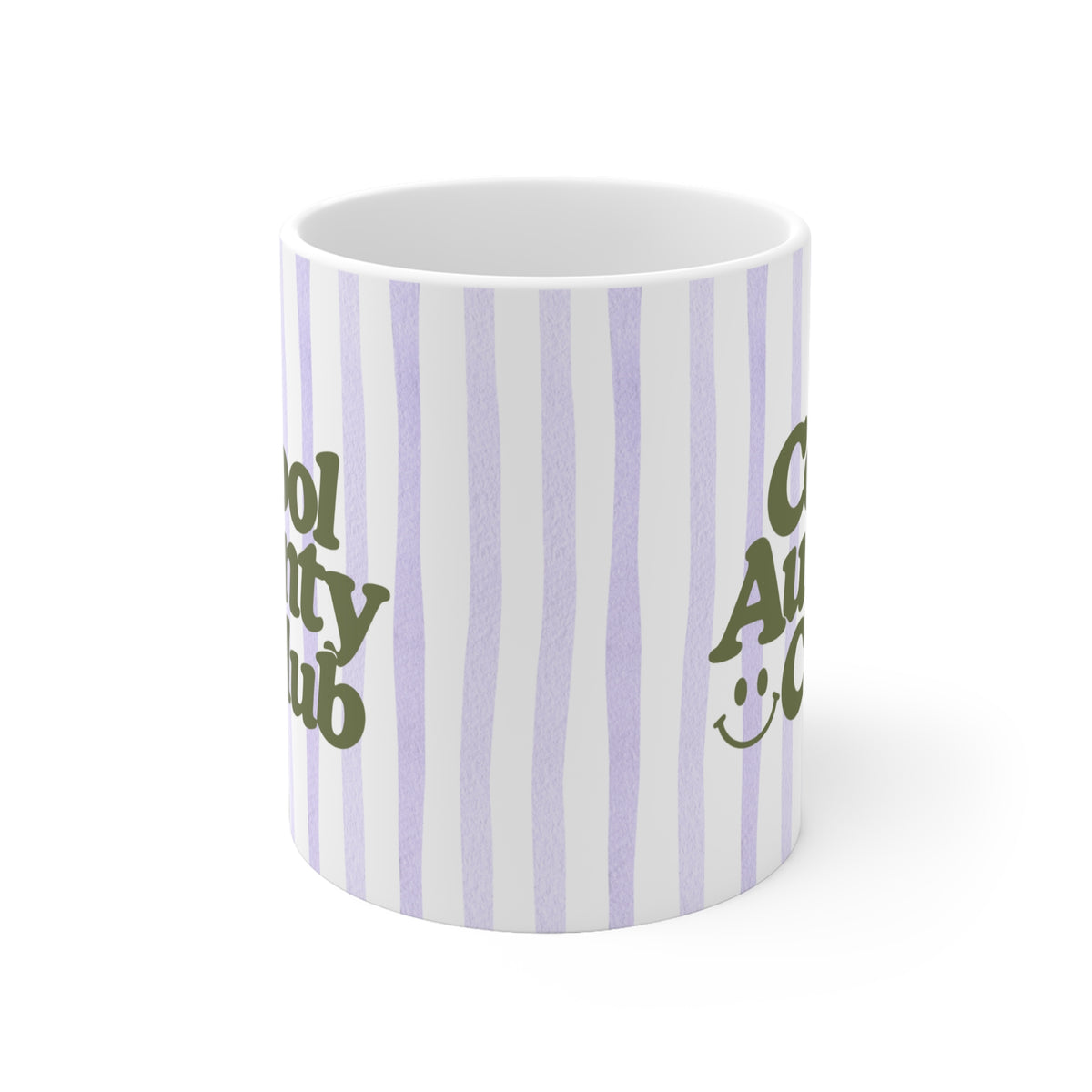 Tasse Cool Aunty Club ohne Jahreszahl - lila gestreift