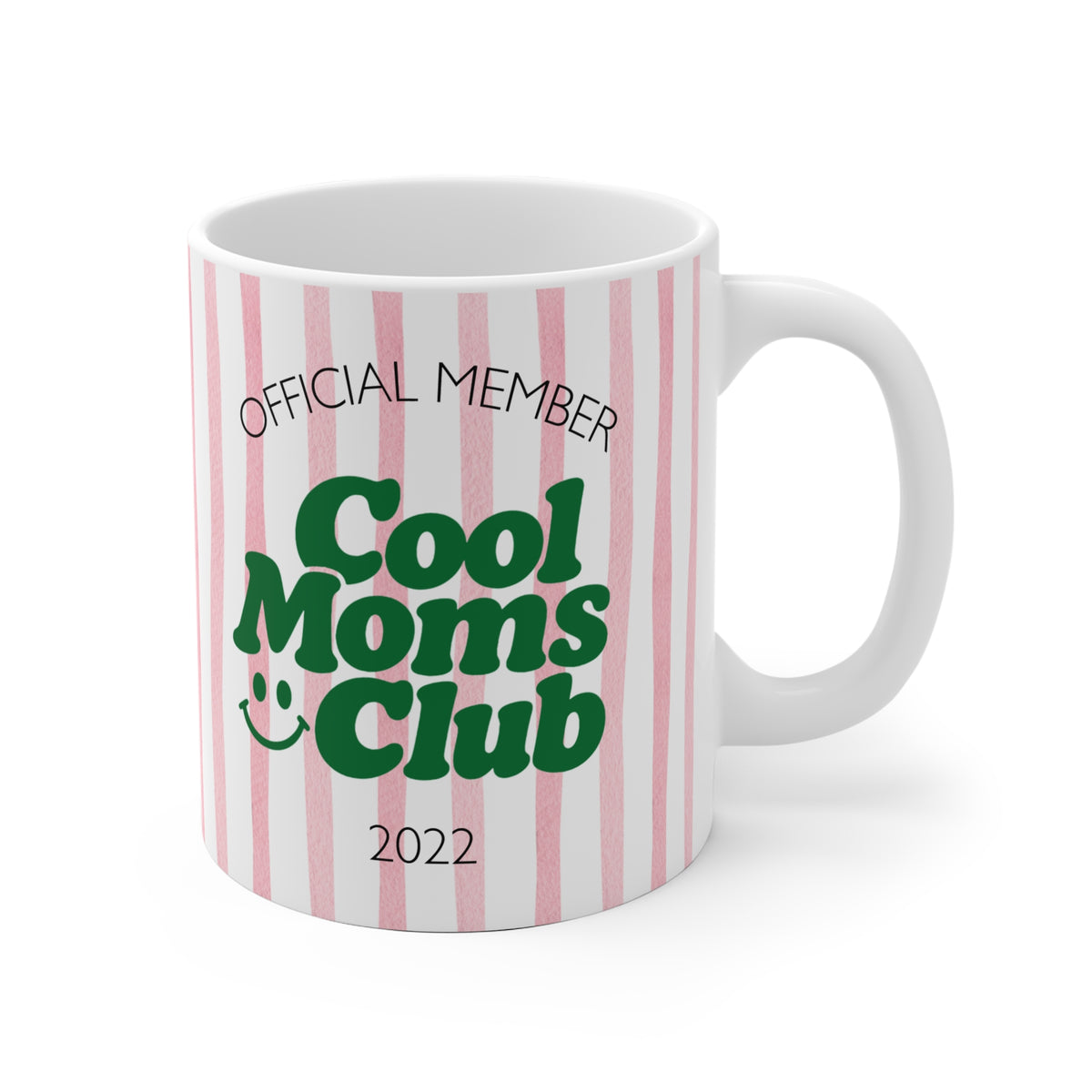 Tasse Cool Moms Club 2022 - rosa gestreift