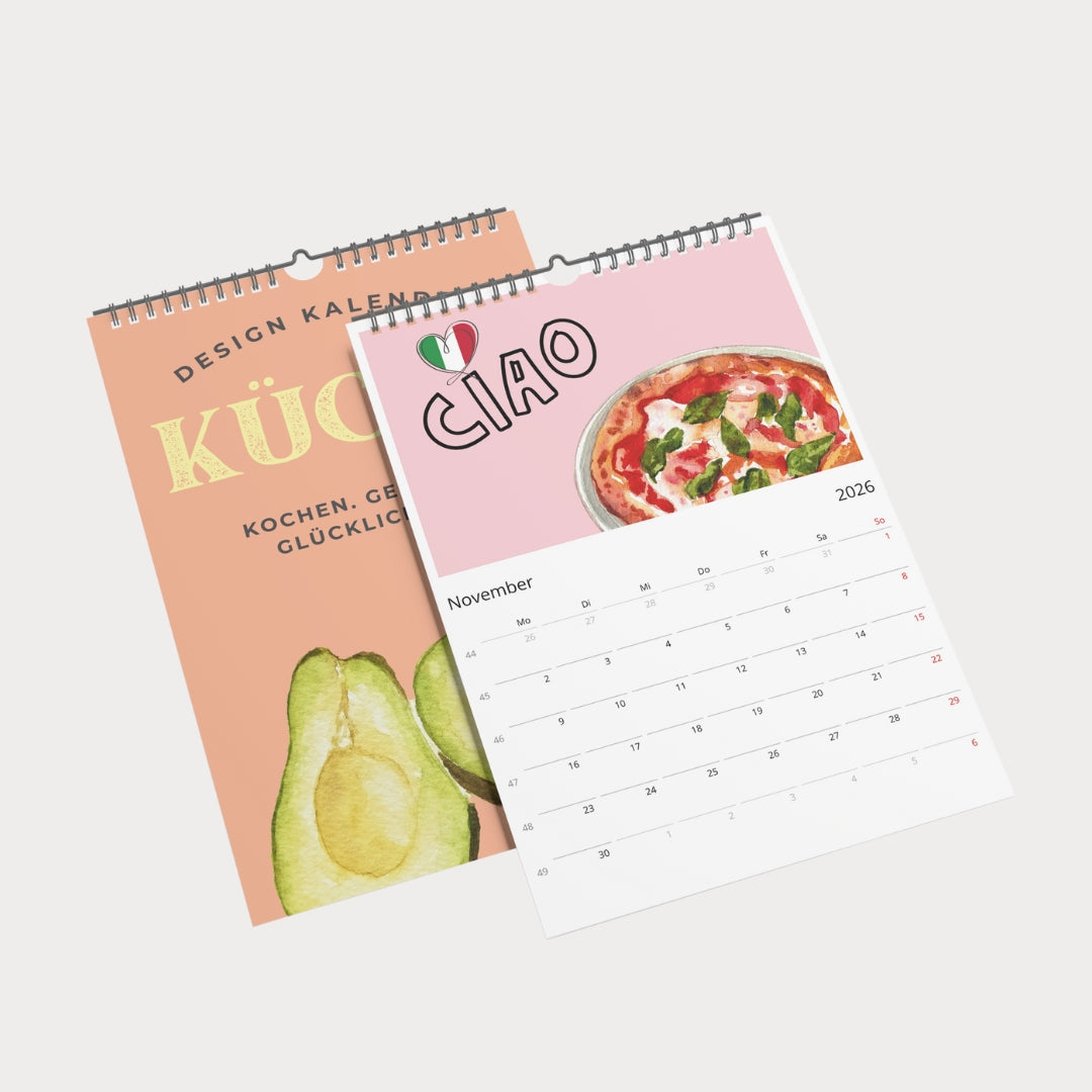 Küchenkalender 2026 | Wandkalender A4 mit Sprüchen & Genuss-Motiven