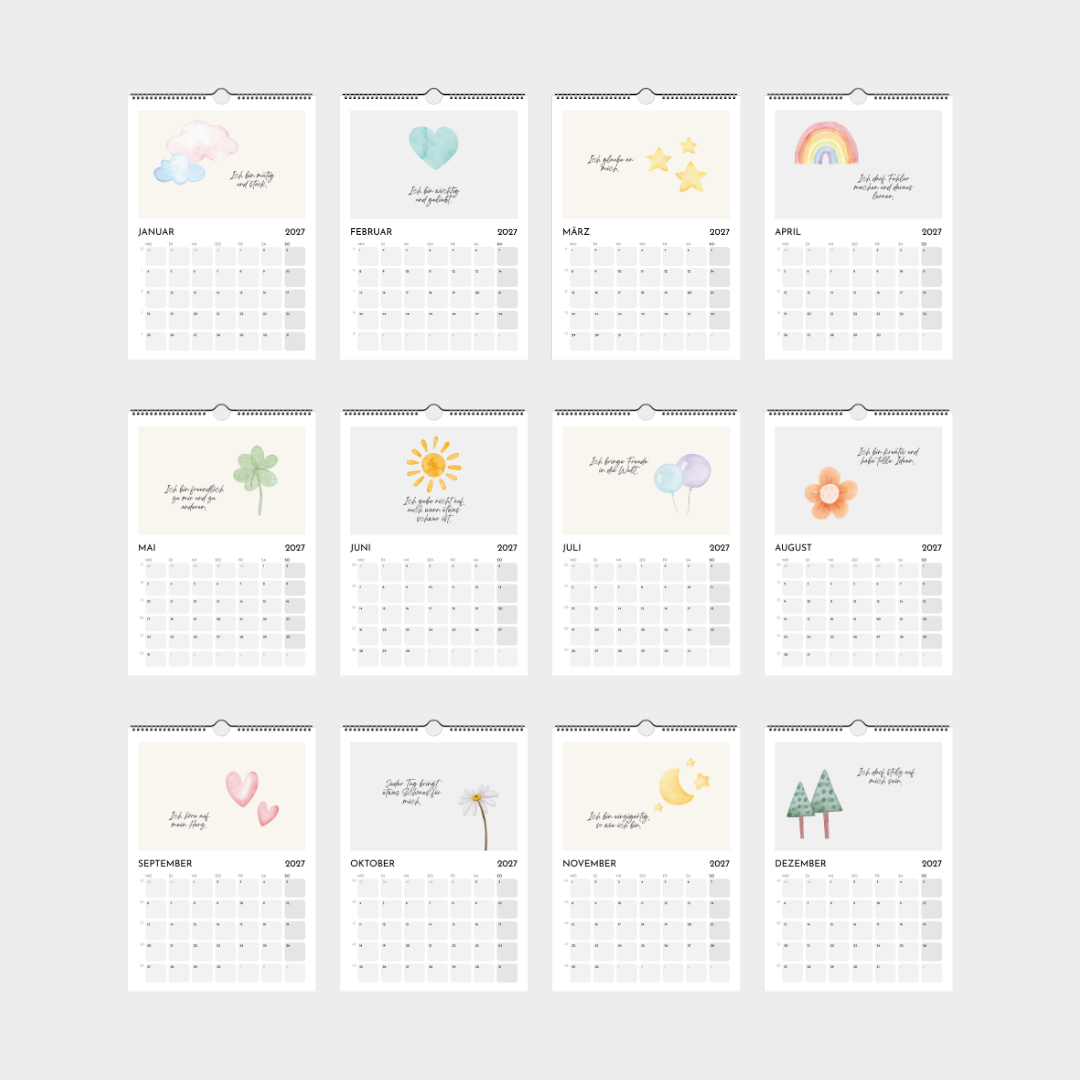 Wandkalender für Kinder – Motivationssprüche