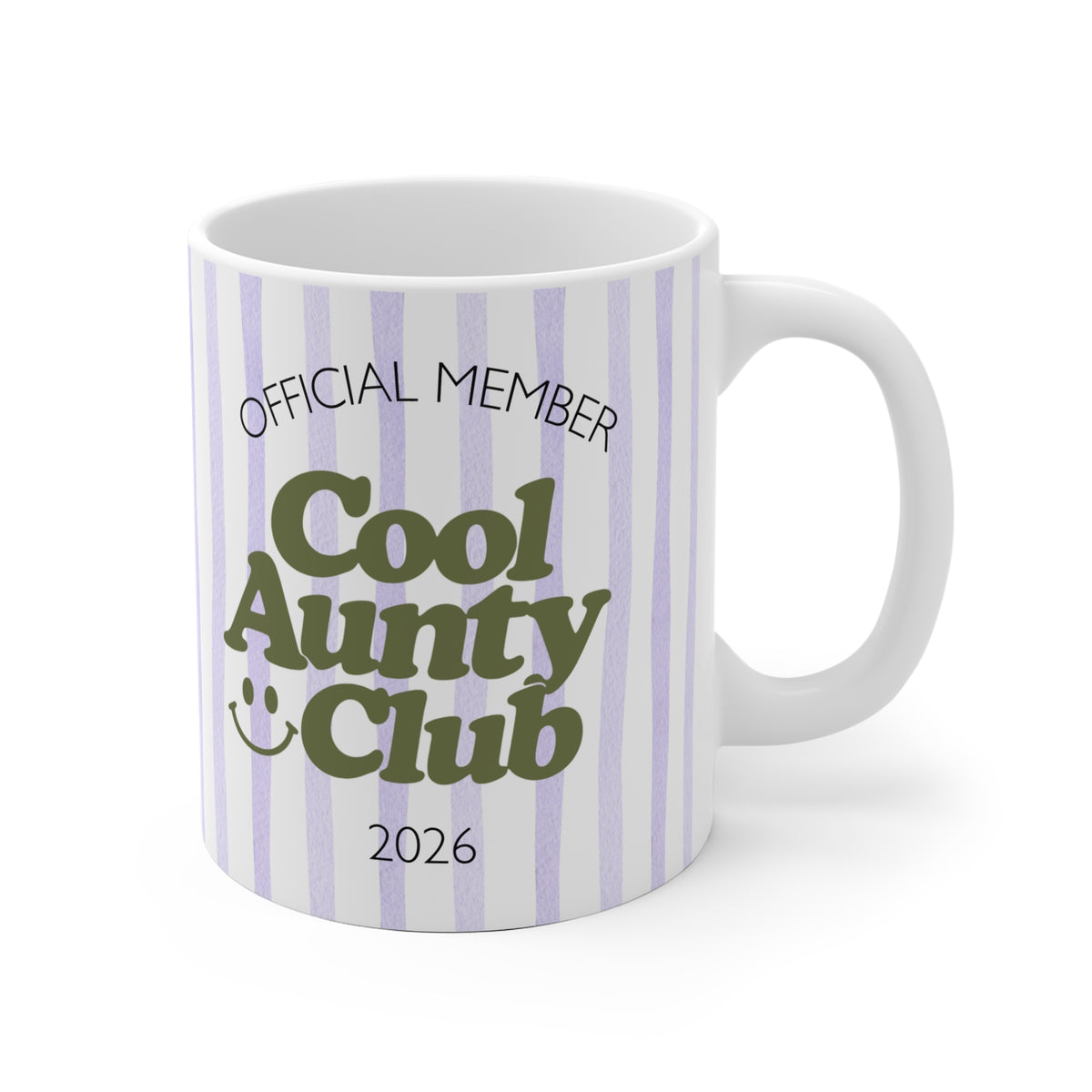Tasse Cool Aunty Club 2026 - lila gestreift