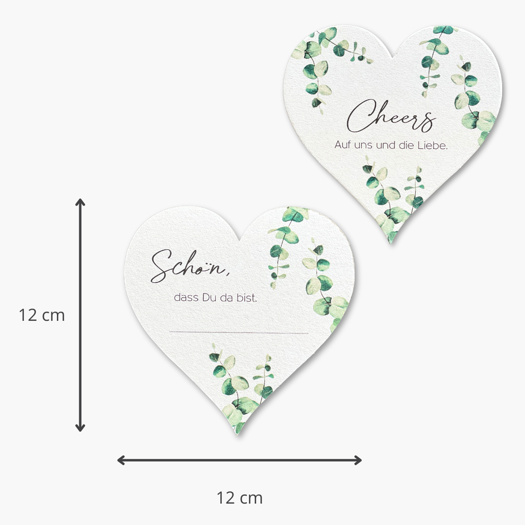 Getränkeuntersetzer Namenskarten Eucalyptus