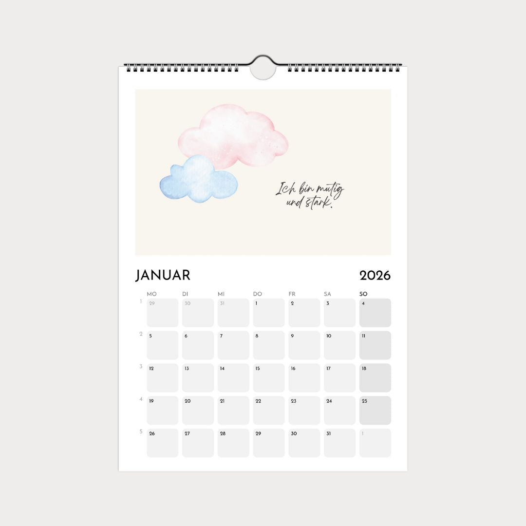 Kinderkalender 2026 | Wandkalender A4 mit kindgerechten Motiven & Sprüchen