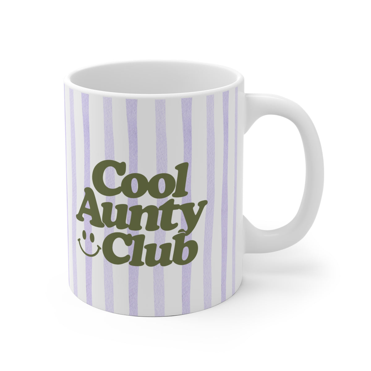 Tasse Cool Aunty Club ohne Jahreszahl - lila gestreift