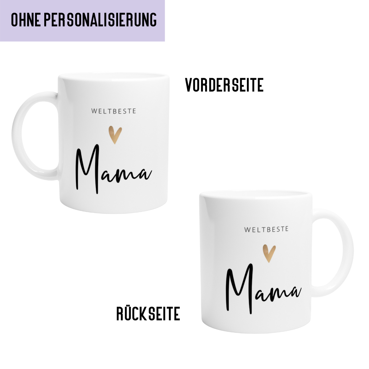 Tasse Weltbester Mama 330ml einfarbig mit / ohne Personalisierung