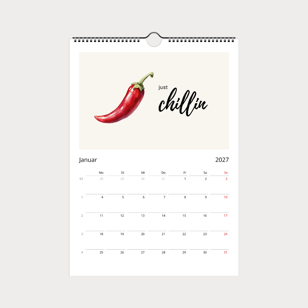 Design Küchenkalender 2027 | Wandkalender A4