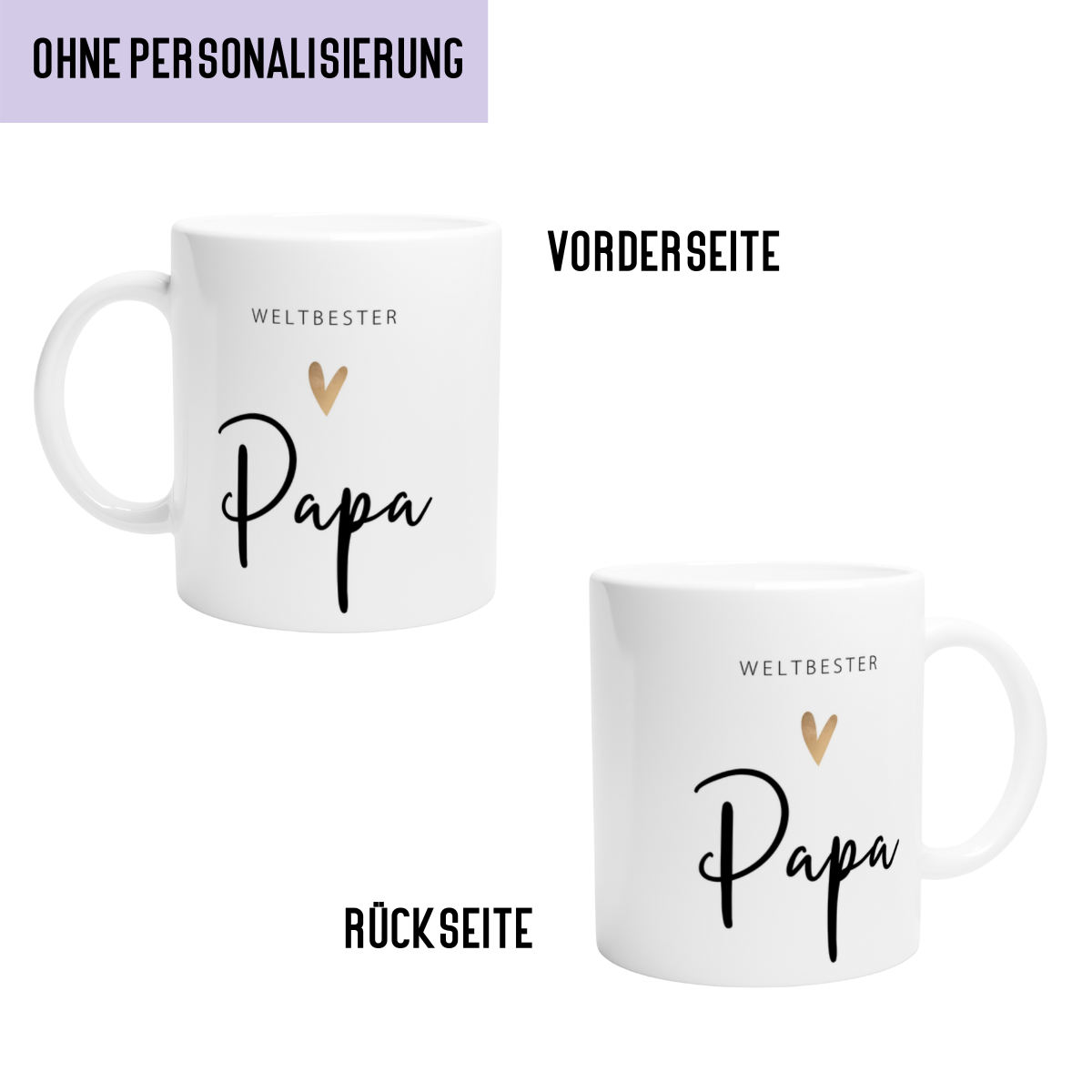 Tasse Weltbester Papa 330ml einfarbig mit /ohne Personalisierung