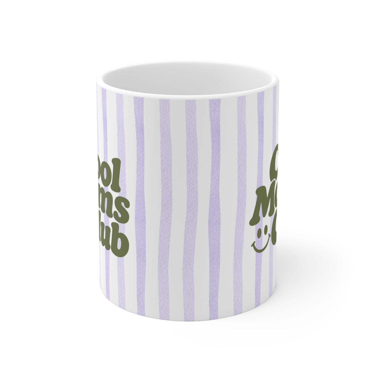 Tasse Cool Moms Club ohne Jahreszahl - lila gestreift